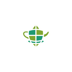 Shield green teapot logo idea.