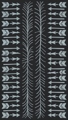Gray Arrow pattern hand drawn design on Black background illustration