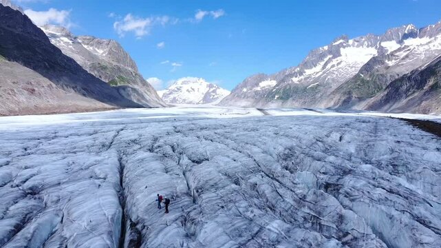 Aletschgletscher - glacier in Switzerland. Lodowiec Aletsch Szwajcaria