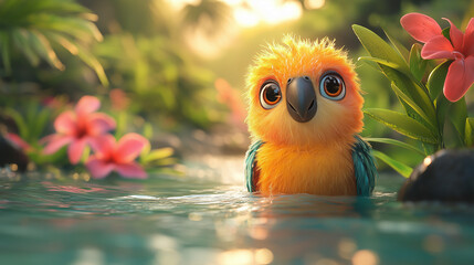 Fototapeta premium red and yellow macaw