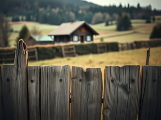 "Rustic Wooden Fence Mockup