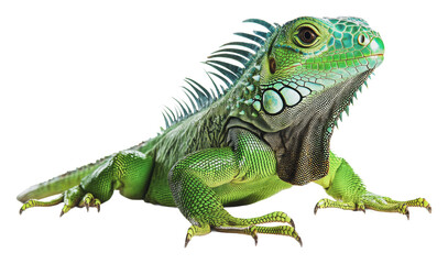 Obraz premium Iguana displaying features naturally, cut out - stock png.