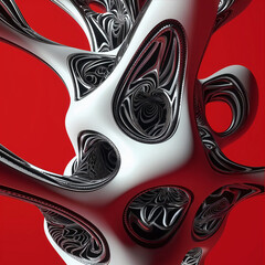 Obraz premium red, white, black, bionic, shape, sport, roller, skate, equipment, dragon, animal, china, monster, tattoo, symbol, decoration, cartoon, pattern, technology, automobile, cinema, car, movie, chrome,