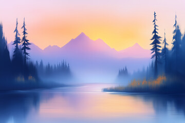 Fototapeta premium sunrise in the mountains