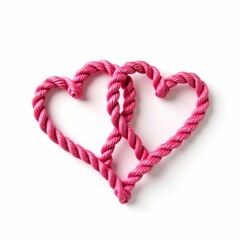  Two hearts made of rope tied together. True love knot. Symbolizes love, devotion, loyalty - Generative AI