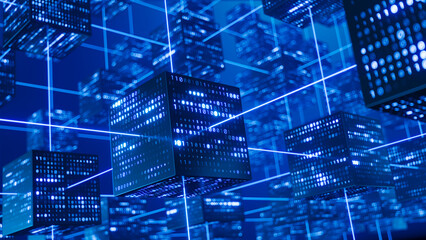 blockchain network technology futuristic background - Blockchain network concept