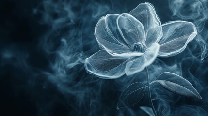 Fototapeta premium Enchanting botanical specimen with ethereal smoke effects for art and design inspiration
