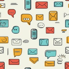 Colorful Communication Pattern Design seamless, pattern, background, texture