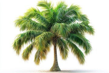 Lush Green Palm Tree on Bright Background