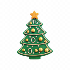 abstract 3d Beautiful christmas tree isolated on white background

