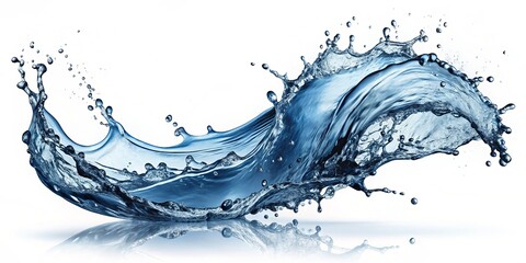 Stunning Water Splash Isolated on White Background Capturing the Dynamic Motion and Elegance of Fluid Dynamics for Creative Design and Advertising Use