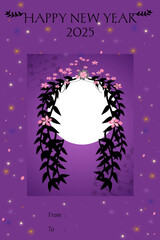 Happy New Year 2025 Greeting Card with Magical Floral Theme