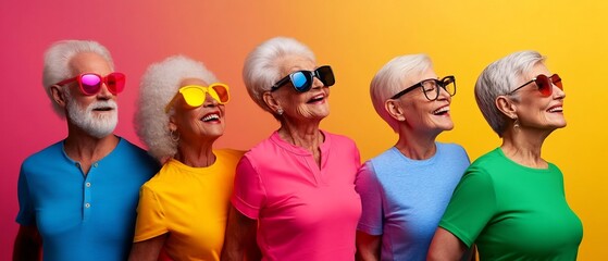 Enthusiastic group of seniors participating in a vibrant and energetic aerobics session with uplifting music and a lively sense of camaraderie and community  The image captures the active healthy