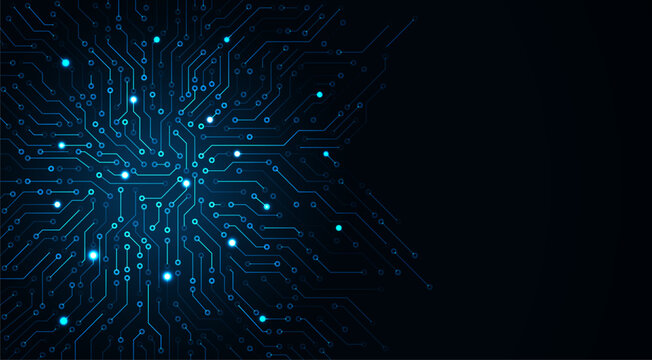 Circuit board. High-tech technology background. Cyber connection electronic. Networking connections background