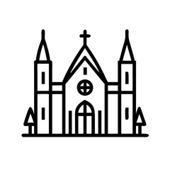Fototapeta premium ector with a cross integrated into the church design, perfect for faith-based content.