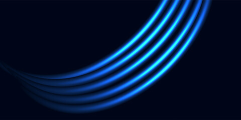 Blue glowing shiny lines effect vector background. Luminous white lines of speed. Light glowing effect.