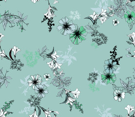 seamless pattern with flowers