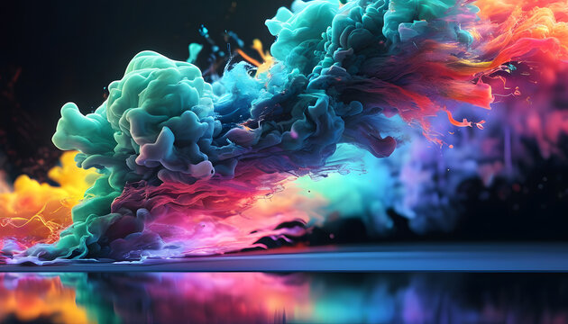 Colorful Smoke Explosions in Water