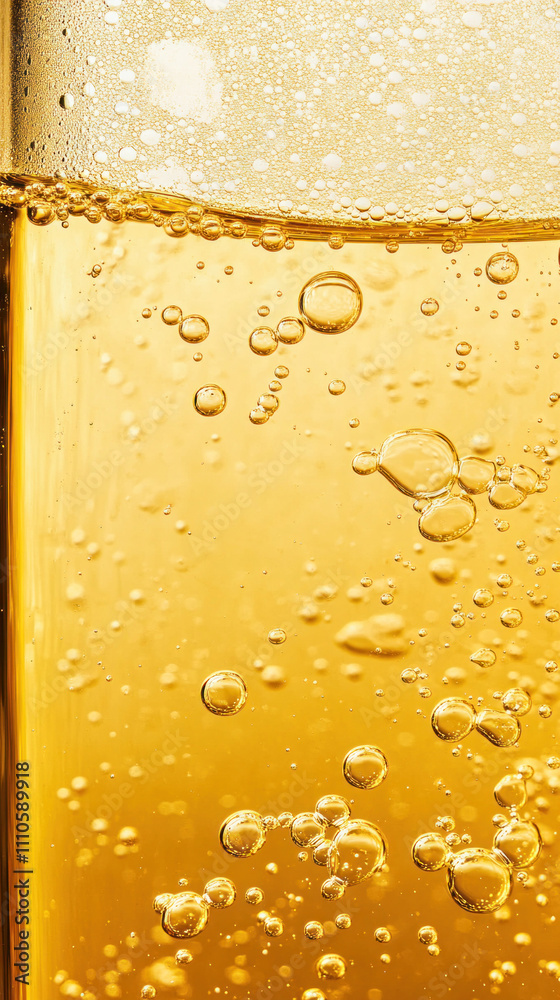 Wall mural golden texture of bubbles creating an abstract background