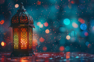 Beautiful greeting card with holiday composition for celebrate Ramadan