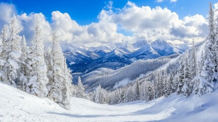 Fototapeta premium winter, mountains, snow, peaks, nature