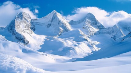winter, mountains, snow, peaks, nature 