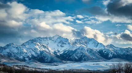 Fototapeta premium winter, mountains, snow, peaks, nature