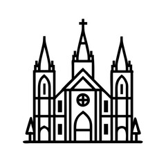 Fototapeta premium Heart integrated with a church, representing love and compassion in faith.