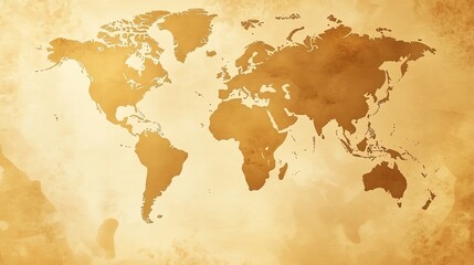 Fototapeta na wymiar A vintage world map on parchment paper.