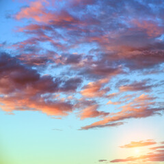 Sky sunrise air clouds panorama