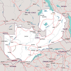 Obraz premium Zambia simple map outline coloring page