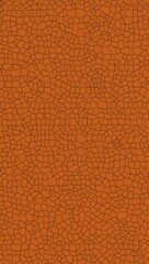 Brown Octagon pattern hand drawn design on Orange background illustration