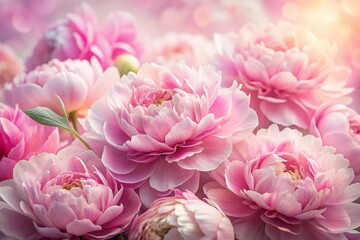 Abstract Pink Peony Flower Background in Soft Focus, Perfect for Creative Designs and Elegant Decor, Capturing the Ethereal Beauty of Nature's Floral Wonders