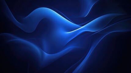 Obraz premium Dynamic Blue Wave: Abstract Curved Shape Design for Modern Templates