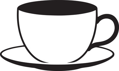 Coffee and tea cup illustration sign and symbol silhouette vector.