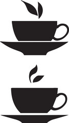 Coffee and tea cup illustration sign and symbol silhouette vector.