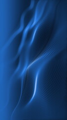 Particles blue wave Cyber technology background loop. Abstract seamless animation of mesh glowing dots digital luxurious wave particles flows background, Motion of digital data flow.