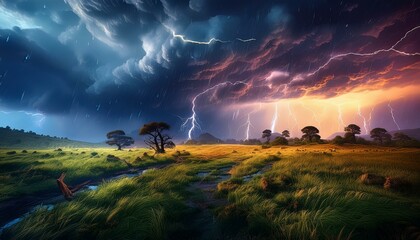 Clouds swirl, creating a dramatic scene.  