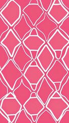 Fototapeta premium White Octagon pattern hand drawn design on Pink background illustration