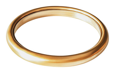 Elegant golden ring with smooth finish displayed, cut out - stock png.