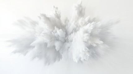 Abstract white smoke cloud explosion on light background, ethereal concept