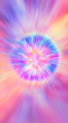 Obraz premium Colorful abstract holographic radial blur with vibrant hues, digital art concept