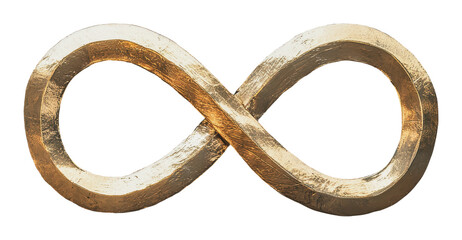Decorative gold infinity symbol for modern decor, cut out - stock png.