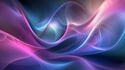 Abstract colorful waves of light in fluid motion background, digital art concept