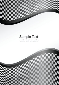 Vector Abstract black and white checkered racing flag background (vertical)