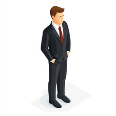 Obraz premium Isometric businessman in suit.