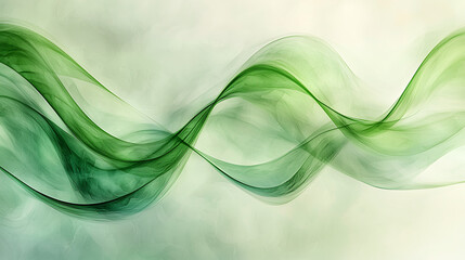 Smooth Green Waves in Abstract Design, Serenity and Flow