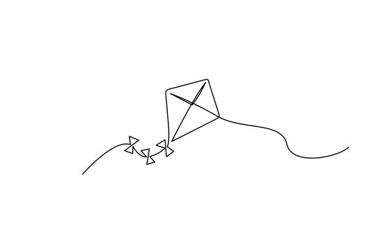 recommend clip art: Kite continuous one line drawing of outline vector illustration, Vector Kite, Continuous one line drawing, Continuous single line drawing of kite vector illustration.