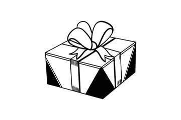 gift box illustration Surprising gift box or present box icon set (solid black fill). vector gift wrapping symbol.