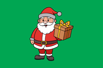 santa claus with gifts Christmas day Merry Christmas, Santa Claus and Christmas ornaments.